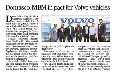 Domasco, MBM in pact for Volvo Vehicles